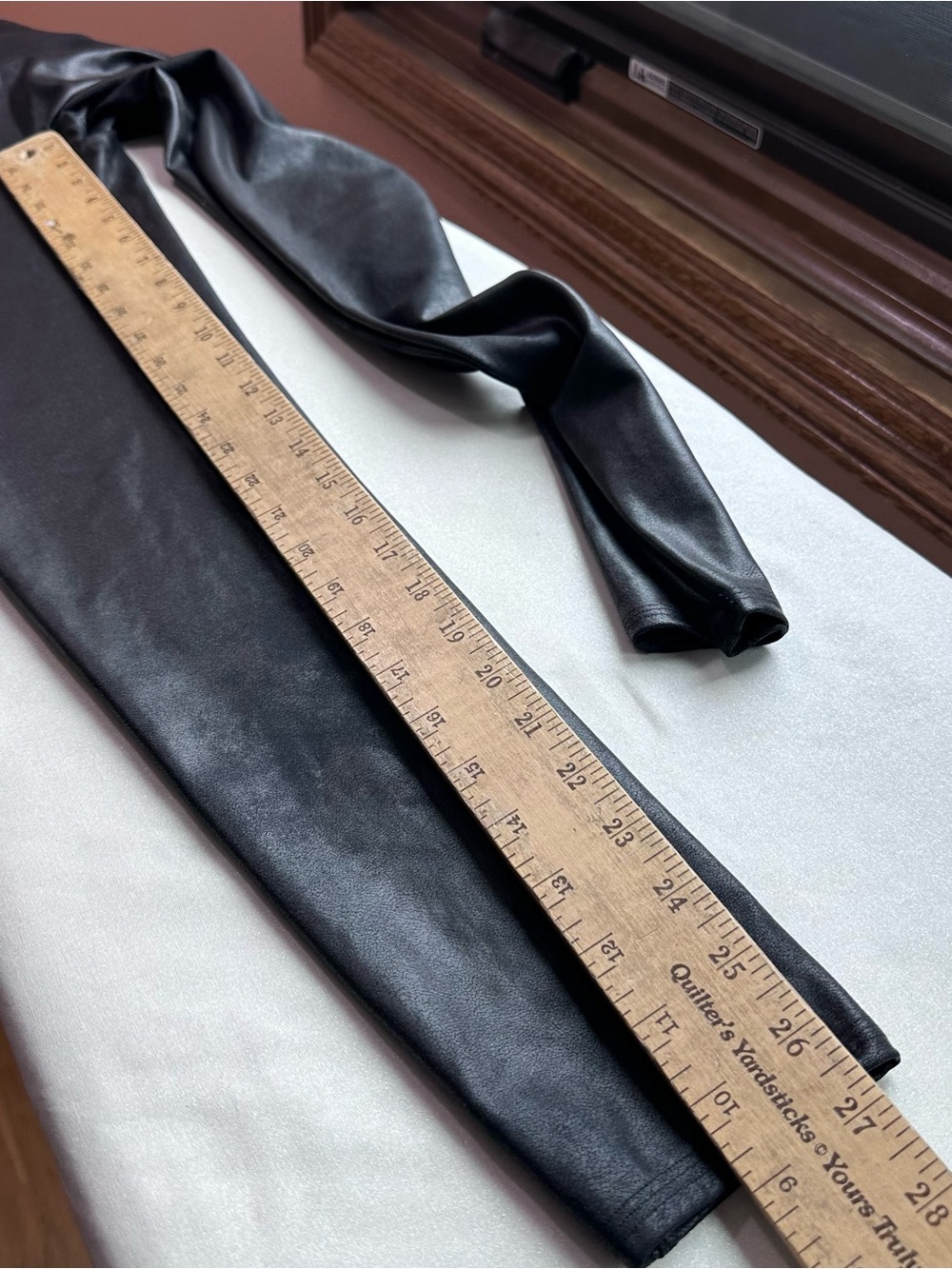 NWOT Spanx Faux Leather Leggings Womens XL Dark Brown High Rise Pull On 2437 - Picture 8 of 9
